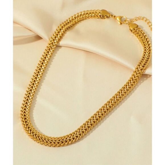 Double Wheat Chain Necklace Bracelet Set - Picture 6 of 11